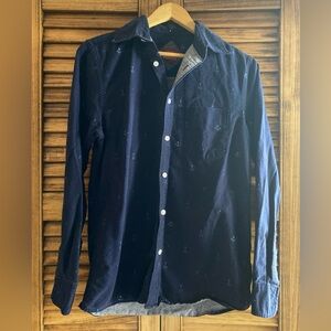 Merona Dark Blue Anchor Pattern Men's Shirt